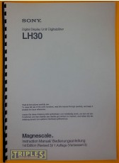 Sony LH30 Digital Display. DRO Instruction Manual.